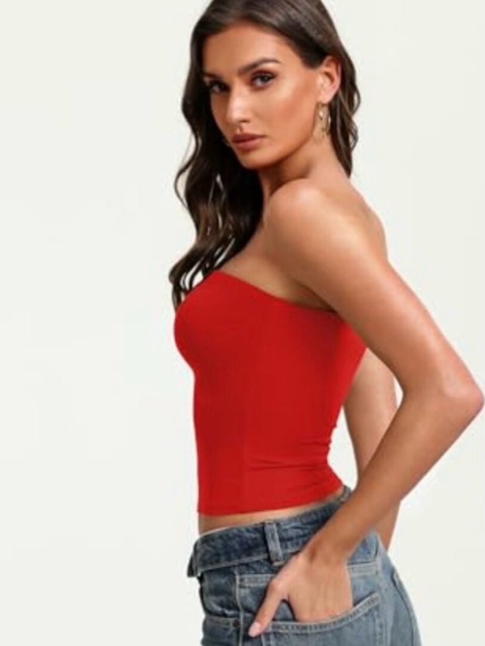 Beyond yoga Strapless Red Tube Top - Women
